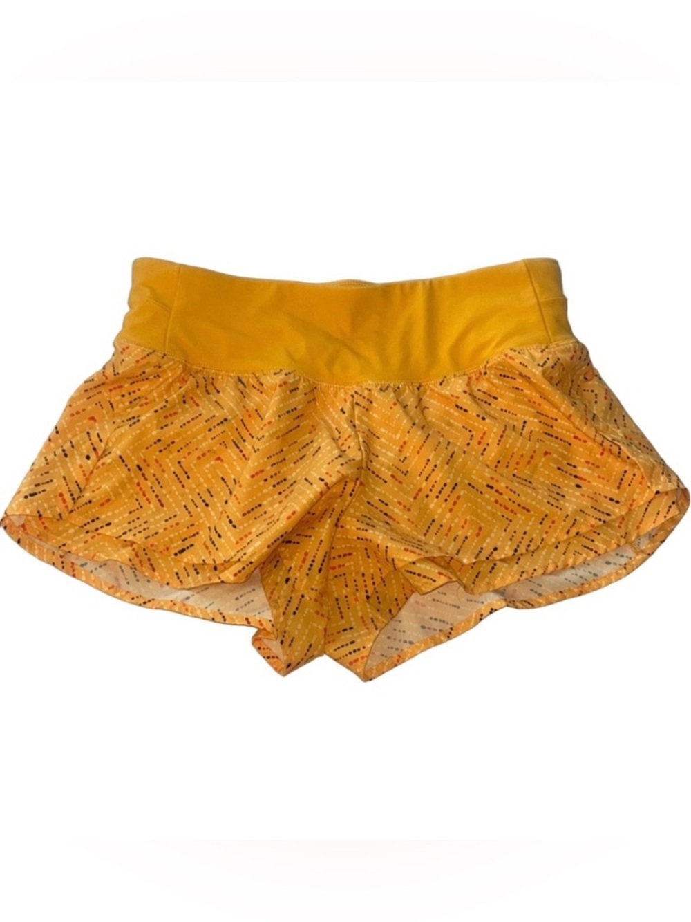 calia by carrie underwood mustard Yellow Patterned lined running Shorts - Picture 12 of 12